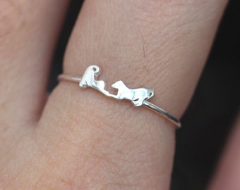 925 silver Lazy cat ring,silver dog ring,Funny dog and Cat ring,family pet jewelry,Not Today inspired jewelry,animal gift