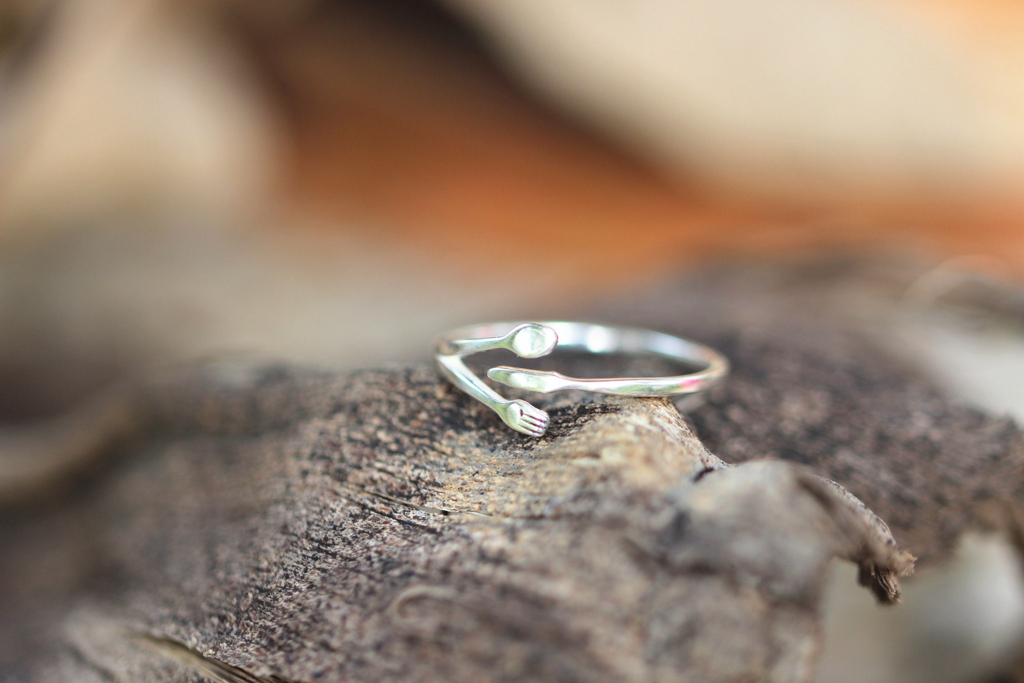 925 Silver Kitchen Utensil Ring: Handmade Fork, Spoon & Knife Jewelry ...