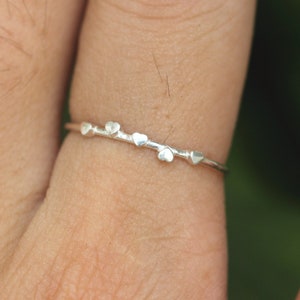 K&ouml;nnte beinhalten: Ein silberner Ring mit f&uuml;nf kleinen herzf&ouml;rmigen Anh&auml;ngern.