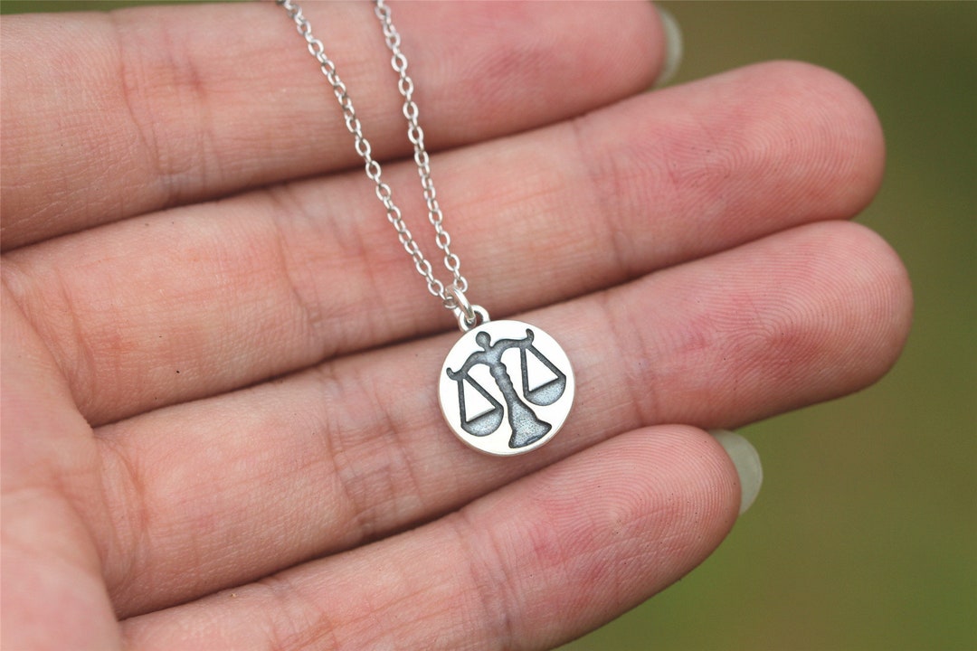 925 Silver Scale of Justice Necklace Etsy