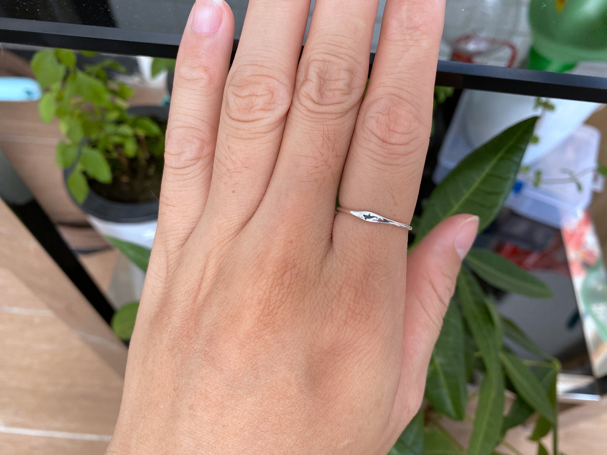 Helen de Lete S925 Sterling zilveren kleine haai verstelbare ring, 925