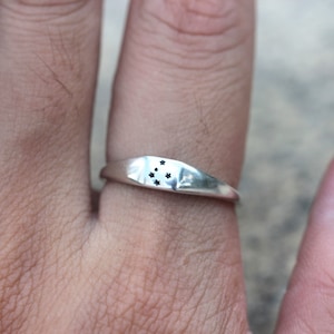 bague en zodiaque en argent, bague auriga en argent, bijoux constellations