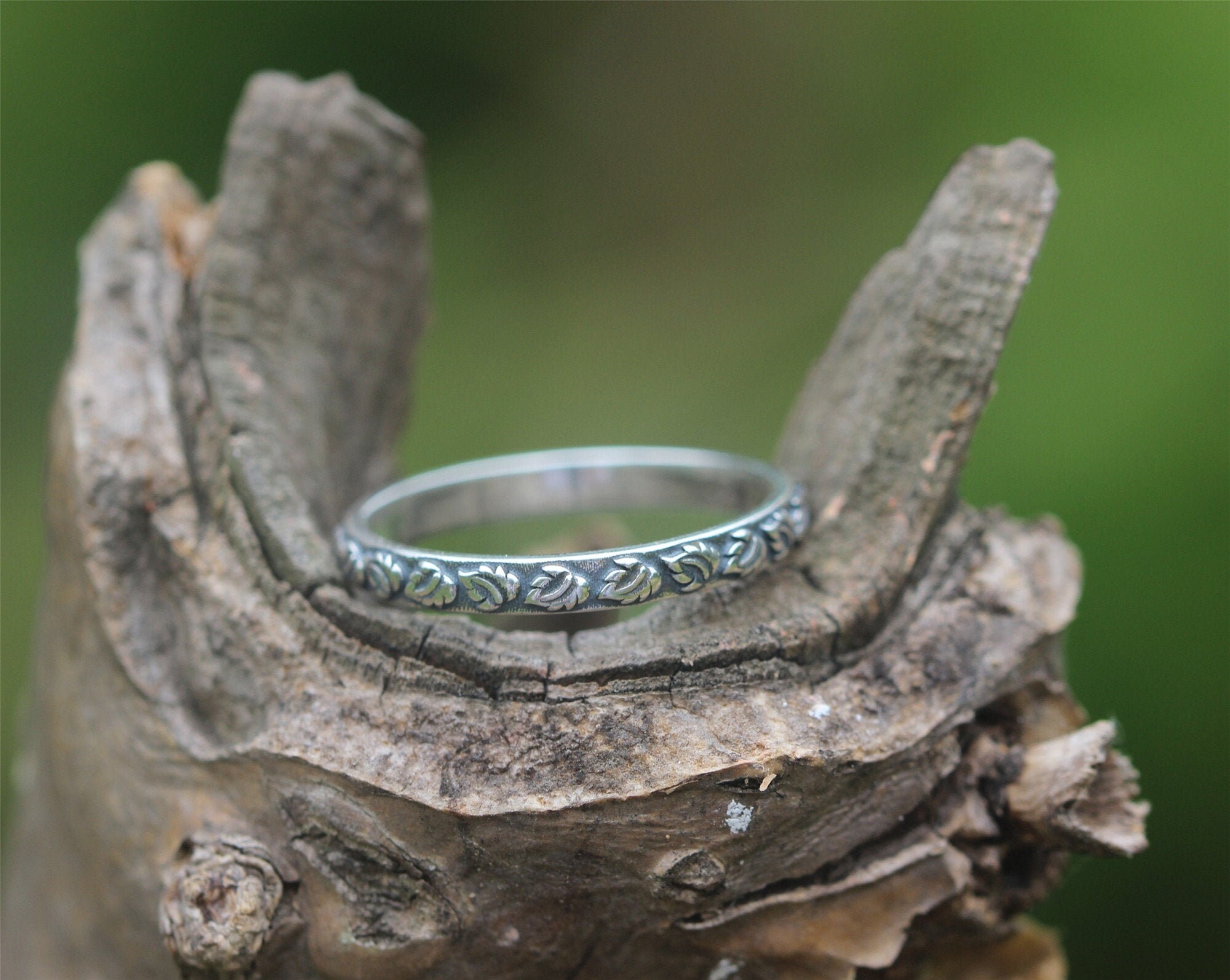 Silver Leaf Ring, Nature Inspired Sterling Silver Leaves