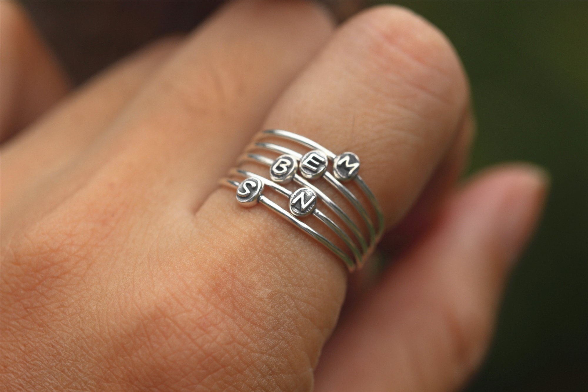 Anillos plata 925 personalizados inicial