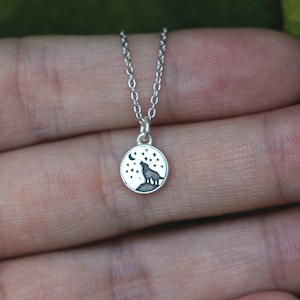 925 silver wolf necklace