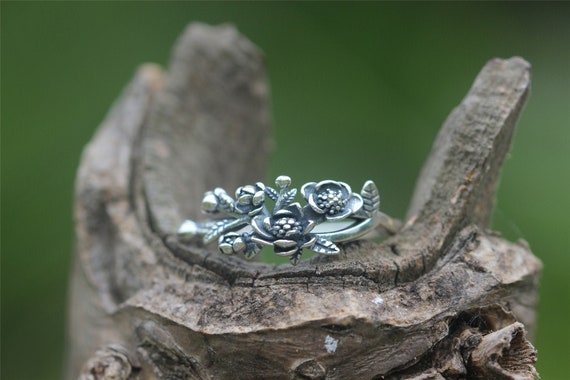 【美品】GARNI-Multiple Studs Ring/Silver/13号 925 Silver Magnolia Flowers Ring,3d Flower Jewelry,magnolia