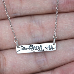 925 silver bunch of Birds necklace,Birds on a Branch jewelry
