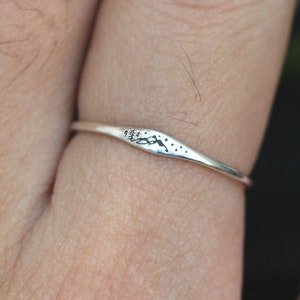 925 silver forest tree ring,silver mountain ring,forest jewelry