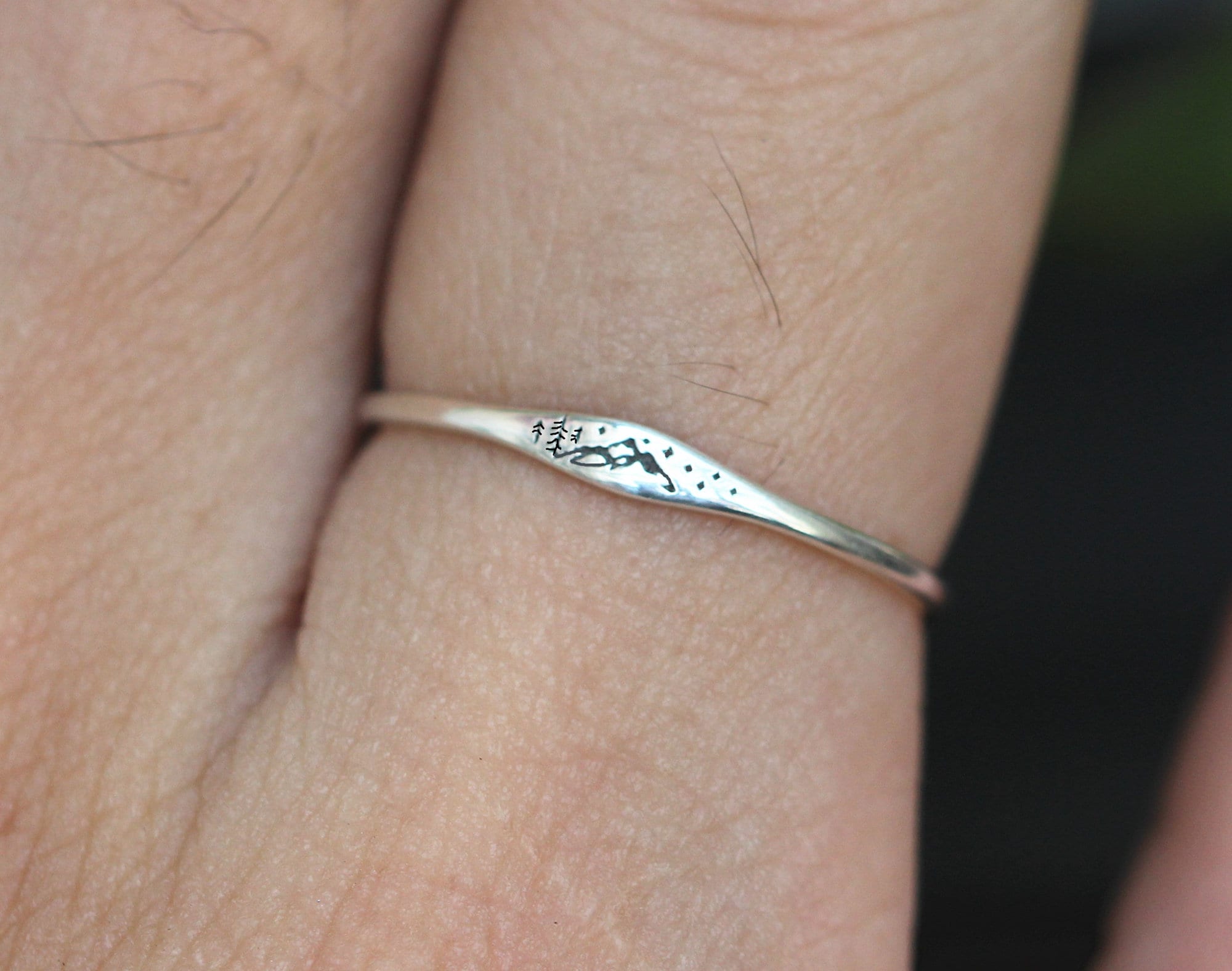 Sterling Silver Forest Tree Ring, Mountain Jewelry - Etsy