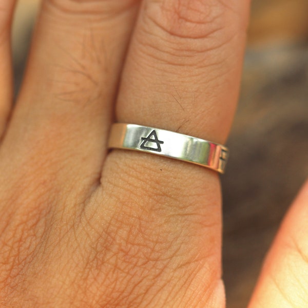 925 silver 4 element ring,air ring,earth ring,fire ring,water ring,natrual jewelry,wicca jewelry,Astrology jewelry,Ethical Jewelry