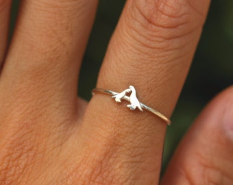 Sterling Silver Family Quail Ring: Bird Animal Jewelry