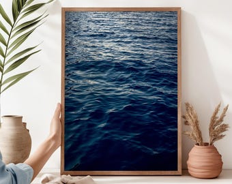 Minimalist Ocean Photography Print | Deep Blue Coastal Wall Art (Digital Download)