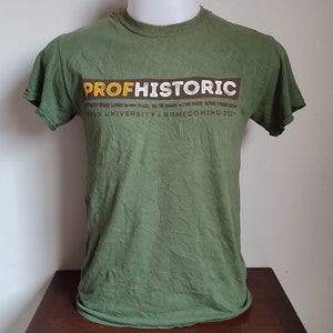 Profhistoric Rowan University T Shirt Taille Petit Vert Utilisé Condition 141