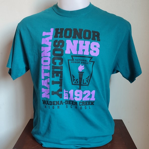 National Honor Society T Shirt Size Large Teal Used Condition 084