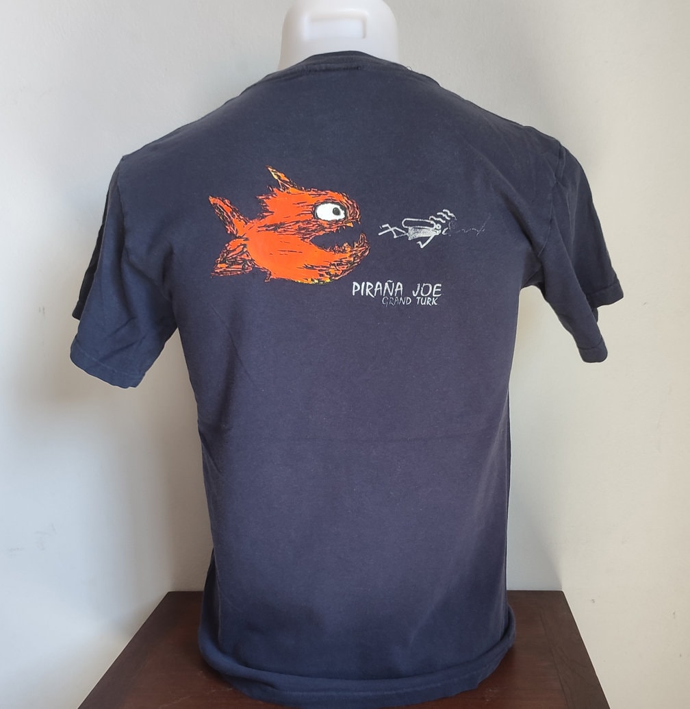 Pirana Joe Grand Turk T Shirt Size Small Navy Used Condition 056 - Etsy