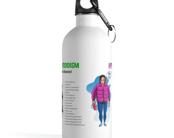 Hyperthyroidism & Hypothyroidism - Water Bottle - White - Educational Gifts for Doctors and Nurses