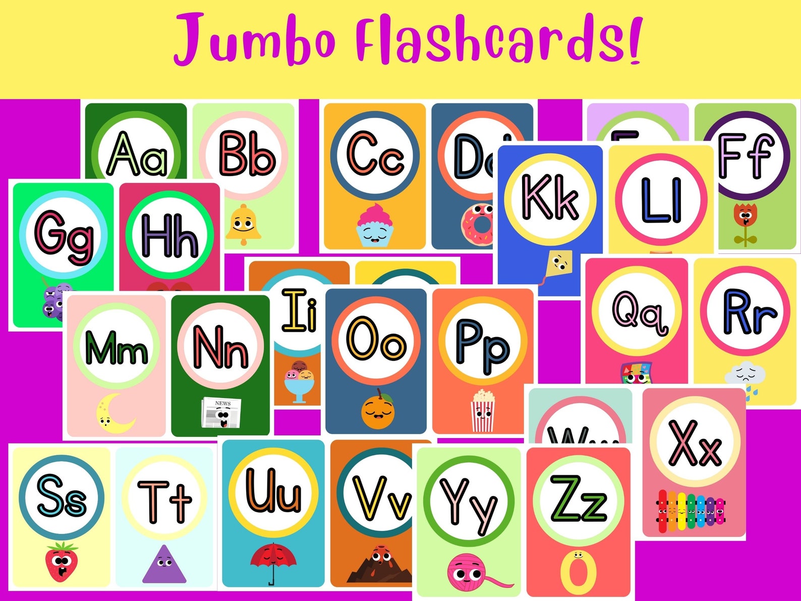 Printable Jumbo Alphabet Flashcards Digital Download ABC Etsy