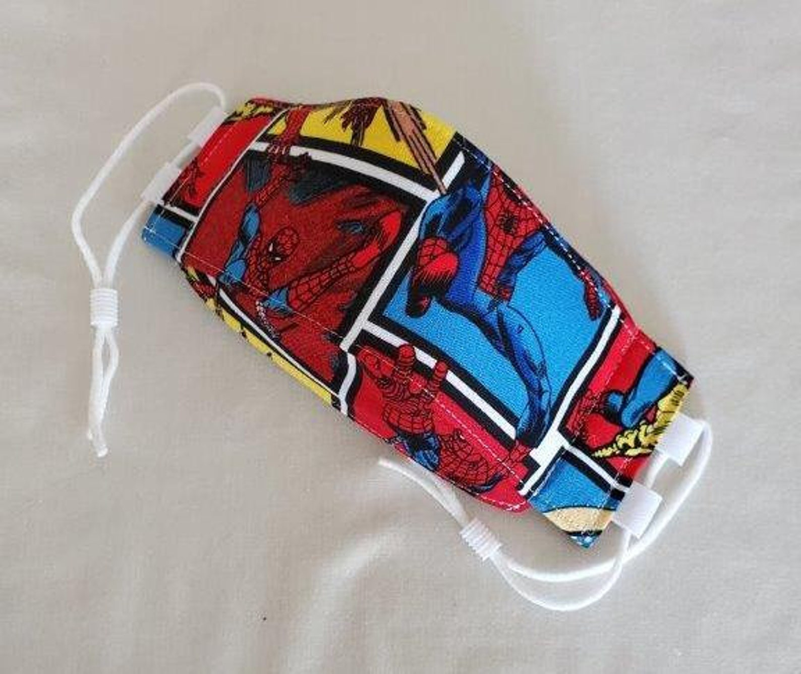 Marvel Spider-Man Blue and Red Structured 3D Face Mask | Etsy