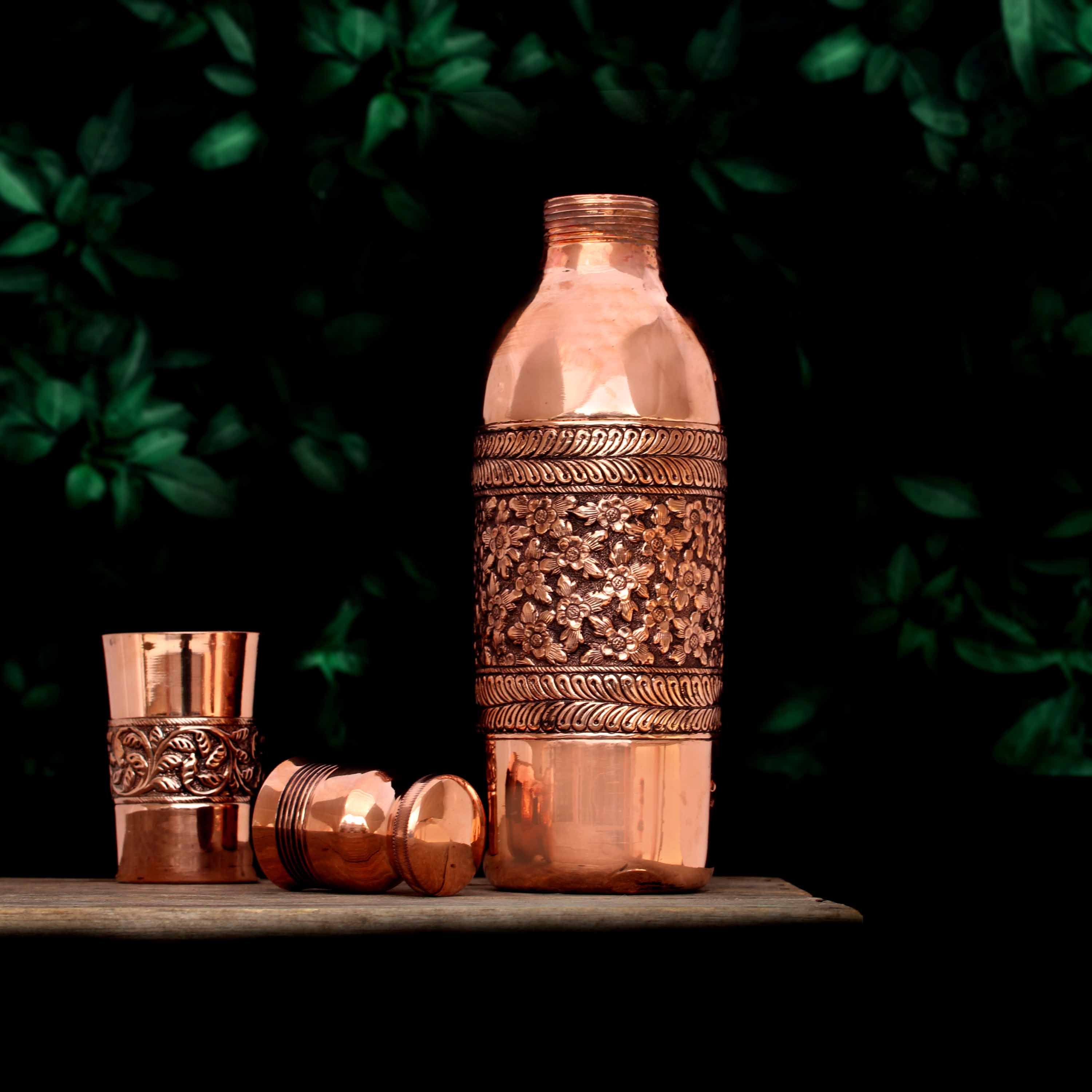 Antique Ayurvedic Drinking Vessel Pure Copper Water Bottle 1.5 Etsy