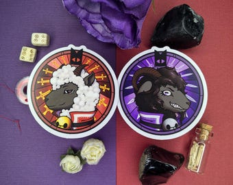 Stained Glass Lamb and Goat Portrait Stickers | CotL