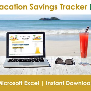 Vacation Savings Tracker- Excel-sjabloon en planner, vakantiebudget, droomreisbesparingen, huwelijksreisfonds, familie-uitje, pensioen