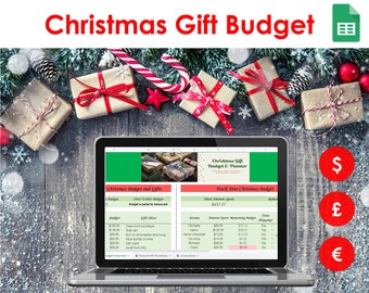 Christmas Gift Budget Planner - Google Sheets Spreadsheet, Holiday Presents Spending and Finance, Gift Ideas, Expense Tracker