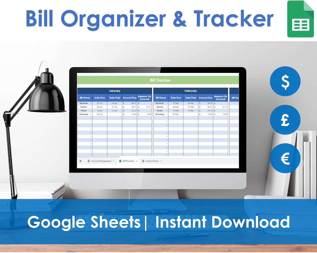 Printable Bill Organizer Google Template
