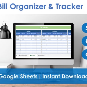 Bill Tracker and Organizer - Google Sheets, Payment Planner, Bill Schedule Template, Account Organizer, Monthly Expenses