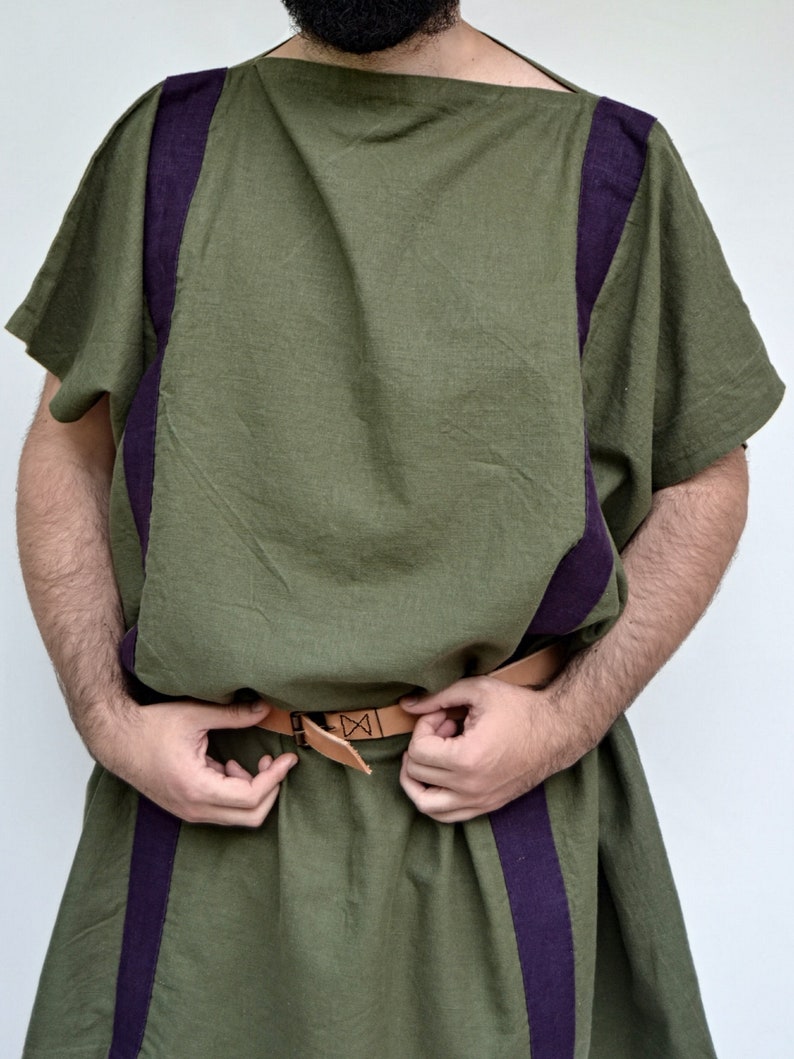 Ancient roman male linen tunic with clavi image 6