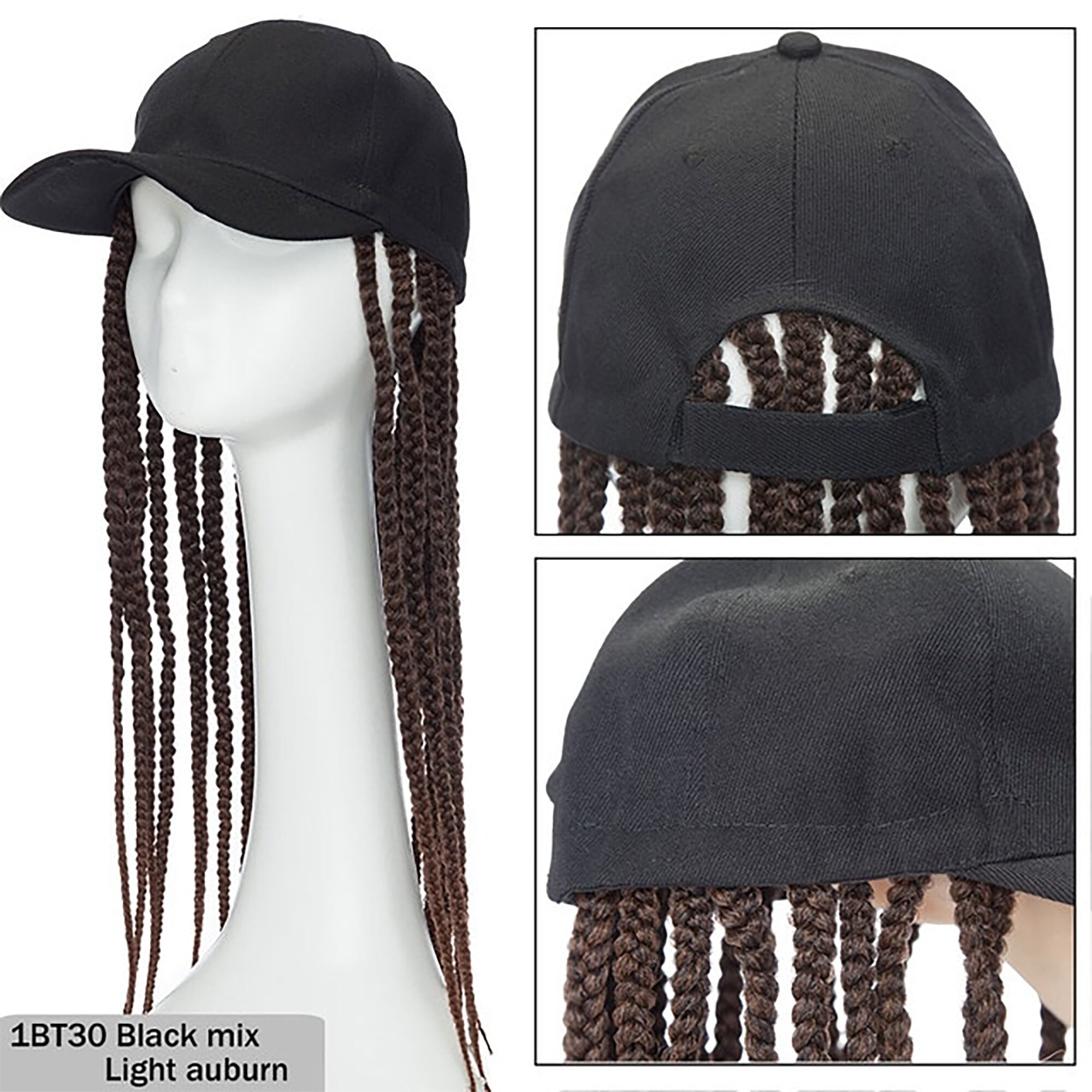Baseball Cap Hat With Box Braiding Hair Extension Synthetic Etsy