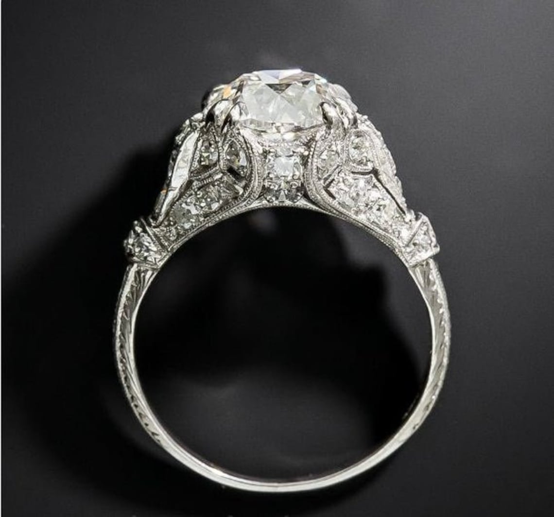 Vintage Art Deco Ring Antique Diamond Ring Milgraine Ring Etsy UK