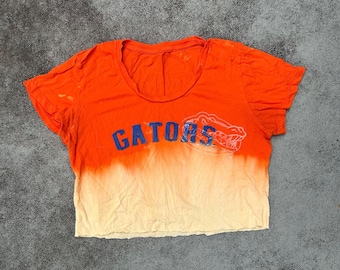 Cropped University of Florida T-Shirt, Distressed, Bleached, Game Day Style, Vintage Gators, Sorority Style, Tailgate Top!