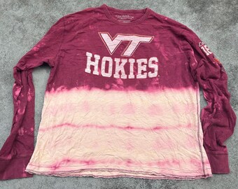 Oversized Virginia Tech T-Shirt, Distressed, Bleached, Game Day Style, Vintage Hokies, Sorority Style, Tailgate Top!