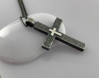 Colgante de cruz para hombre, colgante religioso para hombre, collar espiritual, cruz de estilo antiguo, regalo de cruz para hombre