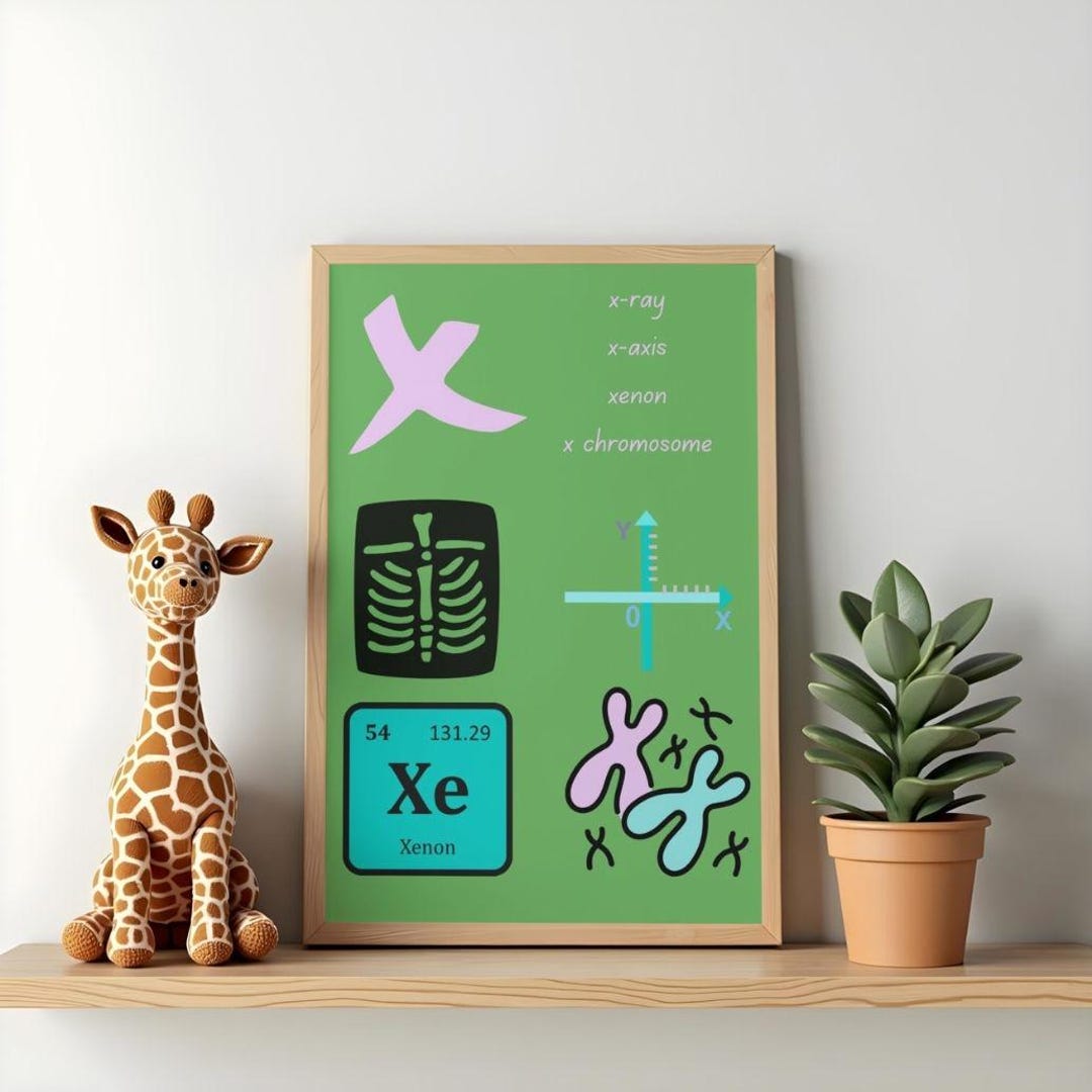 Letter X Alphabet Poster: X‑ray, X‑axis, Xenon, X Chromosome (digital ...