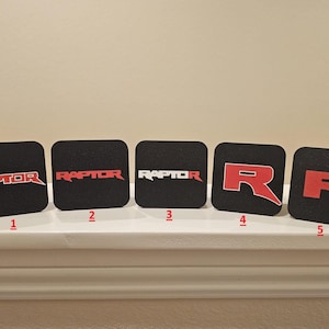 Raptor, R, or personalized custom 2" Hitch Receiver Cover. Hitch Pin not included. Send us your design/logo!