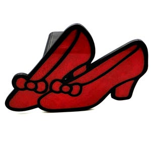 Dorothy's Ruby Red Slippers Wizard of Oz or personalized custom 2" Hitch Receiver Cover. Hitch Pin not included. Send us your design/logo!