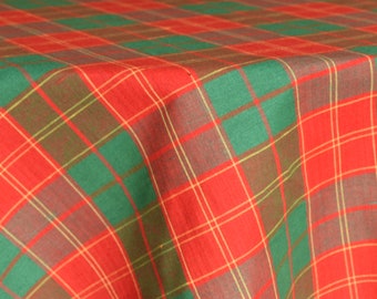 Red Green Tartan Plaid Tablecloth / Linen Cotton / Traditional Christmas Dining / Natural Sustainable Home Design / Festive/ Gift /Farmhouse