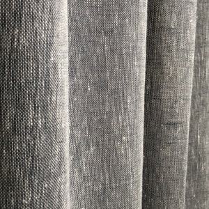 Natural Linen Curtain / 100% Linen / Custom Drop / Wave / Eyelet /Back Tab / Pencil Pleat