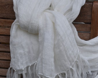 Off-White Softened Linen Scarf