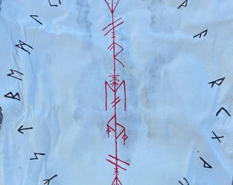 Freyja Runic Circle Norse Altar Cloth