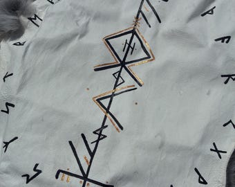 Loki Stab Runenkreis nordisches Altartuch