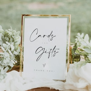 Cards and Gifts Sign Wedding, Cards and Gifts Sign Template, Cards and Gifts Table Sign, Minimalist Cards and Gifts Sign, Caroline