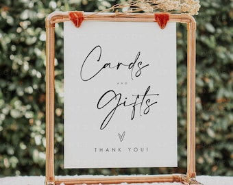 Cards and Gifts Sign Wedding, Cards and Gifts Sign Template, Cards and Gifts Table Sign, Minimalist Cards and Gifts Sign, Caroline