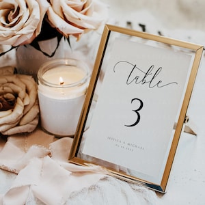 Minimalist Wedding Table Numbers Template (Digital Download)