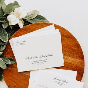 Script Wedding Envelope Template, Classic Wedding Envelope Address Template, Editable Wedding Envelopes, Printable Envelope,  Elizabeth
