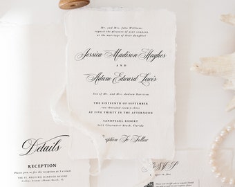 Script Wedding Invitation Set, Wedding Invitation Suite,  Wedding Invitation Template, Minimalist  Wedding Invitation, Corjl, Elizabeth