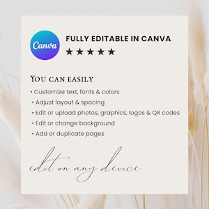 Minimalist Wedding Order of Events Sign, Editable Template, Caroline image 10