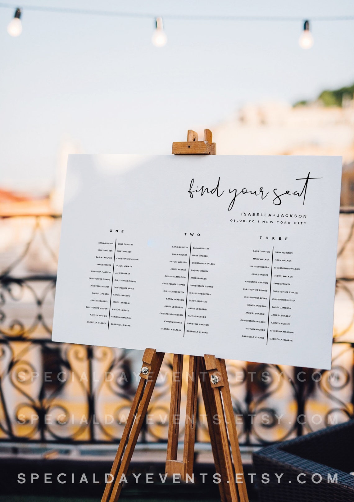 Long Table Seating Chart Long Table Seating Template Etsy