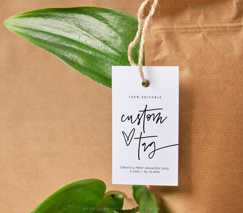Custom Tags Custom Tags Template Thank You Tags Wedding Etsy